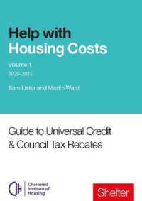 Help with Housing Costs: Volume 1 : Guide to Universal Credit & Council Tax Rebates, 2020-21 -- Paperback / softback