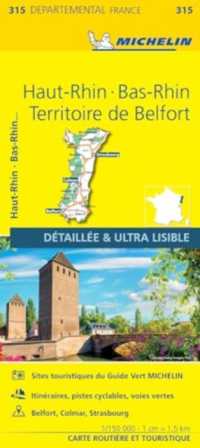 Bas-Rhin, Haut-Rhin, Territoire de Belfort - Michelin Local Map 315 : Map
