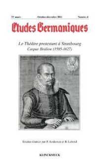 ETUDES GERMANIQUES - N 4/2016 - LE THEATRE PROTESTANT A STRASBOURG CASPAR BRULOW (1585-1627) (ETUDES GERMANIQ)