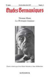 ETUDES GERMANIQUES - N 4/2017 - THOMAS MANN, LA MONTAGNE MAGIQUE (ETUDES GERMANIQ)