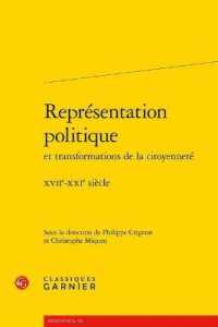 REPRESENTATION POLITIQUE - XVIIE-XXIE SIECLE (RENCONTRES)
