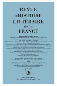REVUE D'HISTOIRE LITTERAIRE DE LA FRANCE - 3 - 2024, 124E ANNEE, N  3 (REVUE D'HISTOIR)
