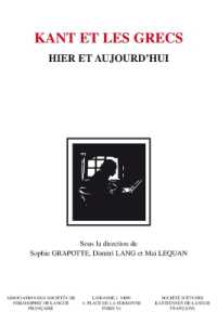 KANT ET LES GRECS - HIER ET AUJOURD'HUI (BHP)