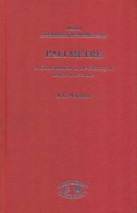 Pali Metre : A Contribution to the History of Indian Literature