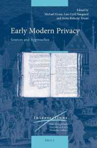 Early Modern Privacy : Sources and Approaches (Intersections)