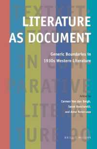Literature as Document : Generic Boundaries in 1930s Western Literature (Textxet: Studies in Comparative Literature)
