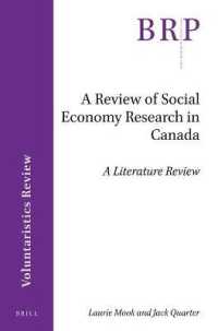 A Review of Social Economy Research in Canada (Brill Research Perspectives in Humanities and Social Sciences / Voluntaristics Review)