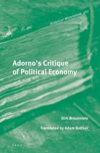 Adorno's Critique of Political Economy (Historical Materialism Book Series)
