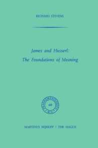 James Und Husserl (Phaernomenologica Series, No 60)