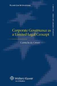 限定的法律概念としてのコーポレート・ガバナンス<br>Corporate Governance as a Limited Legal Concept