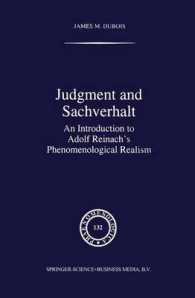 Judgment and Sachverhalt : An Introduction to Adolf Reinach's Phenomenological Realism (Phaenomenologica)