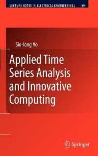 応用時系列解析と革新的計算<br>Applied Time Series Analysis and Innovative Computing (Lecture Notes in Electrical Engineering)