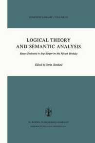 Logical Theory and Semantic Analysis : Essays Dedicated to STIG KANGER on His Fiftieth Birthday (Synthese Library)