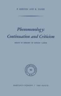 Phenomenology: Continuation and Criticism : Essays in Memory of Dorion Cairns (Phaenomenologica)