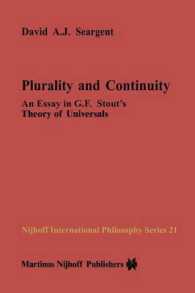 Plurality and Continuity : An Essay in G.F. Stout's Theory of Universals (Nijhoff International Philosophy Series)