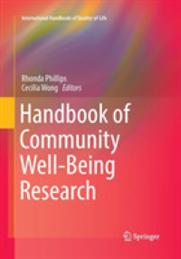 Handbook of Community Well-Being Research (International Handbooks of Quality-of-life)