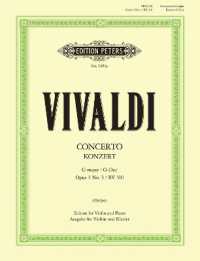 Konzert für Violine, Streicher und Basso continuo G-Dur op. 3 Nr. 3 RV 310 / PV 96 (Ausgabe für Violine und Klavier) （2001. 16 S. 303 mm）