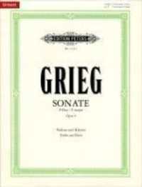 Sonate für Violine und Klavier Nr.1 F-Dur op.8, Klavierpartitur u. Einzelstimme : Urtext. Ausgabe nach der Edvard-Grieg-Gesamtausgabe (Band 8) （2011. 30 S. Noten, Beil.: Violinstimme. 30,5 cm）