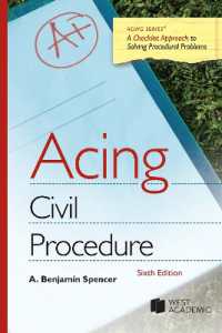チェックリストで学ぶ民事訴訟法入門（第６版）<br>Acing Civil Procedure (Acing Series) （6TH）