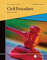 米国民事訴訟法の概要（第１３版）<br>Black Letter Outline on Civil Procedure (Black Letter Outlines) （13TH）