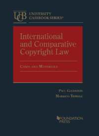 International and Comparative Copyright Law : Cases and Materials (University Casebook Series)