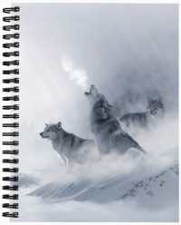 White Wolf Spiral Notebook, Narrow Ruled : Lined Student Exercise Composition Book （Spiral）