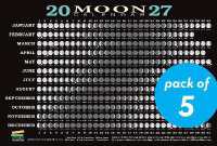 2027 Moon Calendar Card (5 pack) : Lunar Phases, Eclipses, and More!
