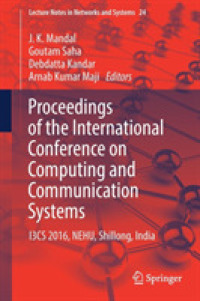Proceedings of the International Conference on Computing and Communication Systems : I3CS 2016, NEHU, Shillong, India (Lecture Notes in Networks and Systems)