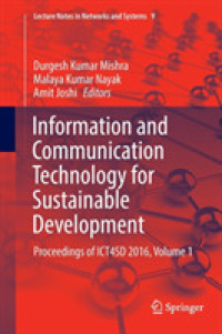 Information and Communication Technology for Sustainable Development : Proceedings of ICT4SD 2016, Volume 1 (Lecture Notes in Networks and Systems)