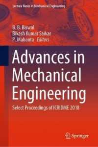 Advances in Mechanical Engineering : Select Proceedings of ICRIDME 2018 (Lecture Notes in Mechanical Engineering)