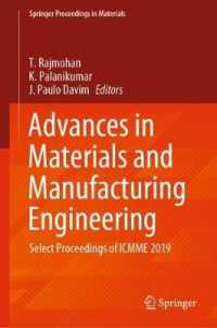 Advances in Materials and Manufacturing Engineering : Select Proceedings of ICMME 2019 (Springer Proceedings in Materials)