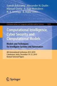 Computational Intelligence, Cyber Security and Computational Models. Models and Techniques for Intelligent Systems and Automation : 4th International Conference, ICC3 2019, Coimbatore, India, December 19-21, 2019, Revised Selected Papers (Communicati