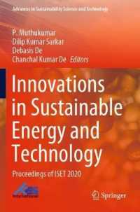 Innovations in Sustainable Energy and Technology : Proceedings of ISET 2020 (Advances in Sustainability Science and Technology) （2021）