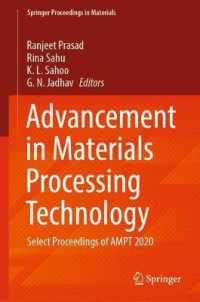 Advancement in Materials Processing Technology : Select Proceedings of AMPT 2020 (Springer Proceedings in Materials)