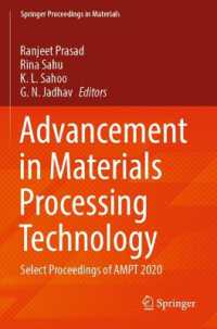 Advancement in Materials Processing Technology : Select Proceedings of AMPT 2020 (Springer Proceedings in Materials)