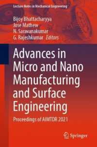Advances in Micro and Nano Manufacturing and Surface Engineering : Proceedings of AIMTDR 2021 (Lecture Notes in Mechanical Engineering)