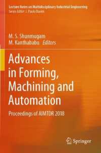 Advances in Forming, Machining and Automation : Proceedings of AIMTDR 2018 (Lecture Notes on Multidisciplinary Industrial Engineering)