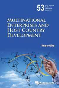 多国籍企業とホスト国の開発<br>Multinational Enterprises and Host Country Development (World Scientific Studies in International Economics)