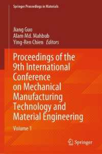 Proceedings of the 9th International Conference on Mechanical Manufacturing Technology and Material Engineering (Springer Proceedings in Materials)