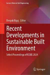 Recent Developments in Sustainable Built Environment : Select Proceedings of ICSBE 2024 (Lecture Notes in Civil Engineering)