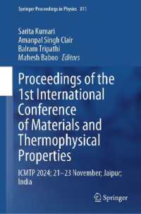 Proceedings of the 1st International Conference on Materials and Thermophysical Properties : ICMTP 2024; 21-23 November; Jaipur; India (Springer Proceedings in Physics)