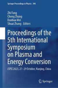 Proceedings of the 5th International Symposium on Plasma and Energy Conversion : iSPEC2023, 27-29 Oct, Nanjing, China (Springer Proceedings in Physics)