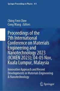 Proceedings of the 7th International Conference on Materials Engineering and Nanotechnology 2023 (ICMEN 2023); 04-05 Nov, Kuala Lumpur, Malaysia : Innovative Approach and Recent Developments in Materials Engineering & Nanotechnology (Springer Proceed