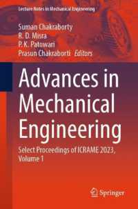 Advances in Mechanical Engineering : Select Proceedings of ICRAME 2023 (Lecture Notes in Mechanical Engineering) （2024）