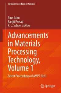Advancements in Materials Processing Technology, Volume 1 : Select Proceedings of AMPT 2023 (Springer Proceedings in Materials)