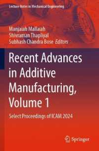 Recent Advances in Additive Manufacturing, Volume 1 : Select Proceedings of ICAM 2024 (Lecture Notes in Mechanical Engineering)
