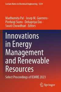 Innovations in Energy Management and Renewable Resources : Select Proceedings of IEMRE 2023 (Lecture Notes in Electrical Engineering)