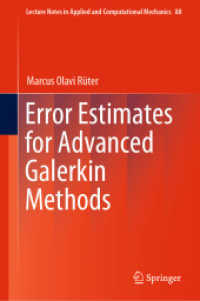 Error Estimates for Advanced Galerkin Methods (Lecture Notes in Applied and Computational Mechanics)