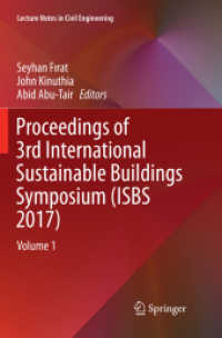 Proceedings of 3rd International Sustainable Buildings Symposium (ISBS 2017) : Volume 1 (Lecture Notes in Civil Engineering)