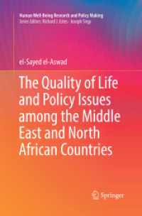 The Quality of Life and Policy Issues among the Middle East and North African Countries (Human Well-being Research and Policy Making)